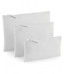  Cotton Canvas Flat Accessory Pouches Grey