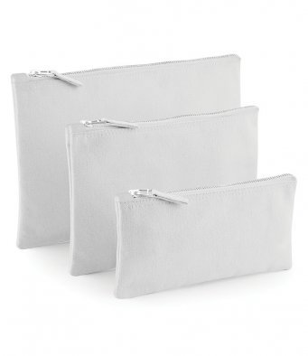 Cotton Canvas Flat Accessory Pouches Grey