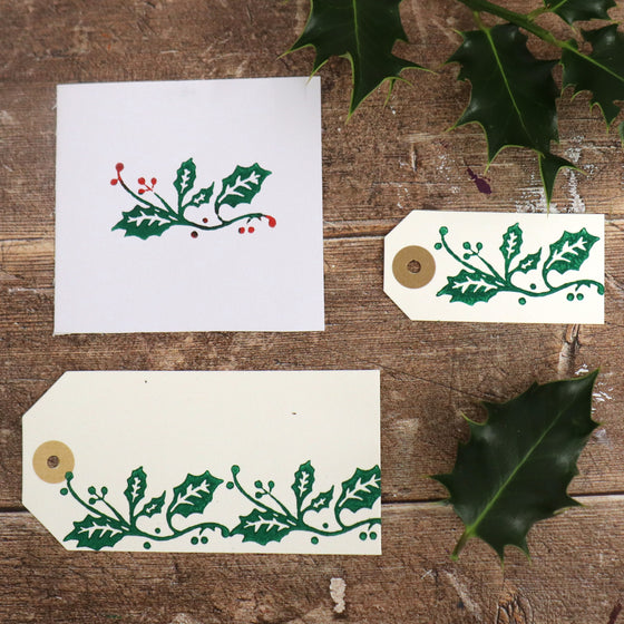 Holly Leaf Border- Indian Printing Block