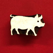  Indian Wooden Printing Block - Pig