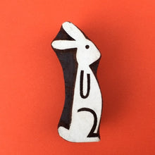  Indian Wooden Printing Block - Funky Sitting Rabbit