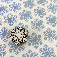  Indian Wooden Printing Block - Small Intricate Snowflake