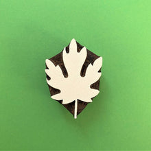  Indian Wooden Printing Block - Small Maple Leaf