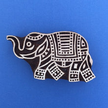  Indian Wooden Printing Block - Trunk Up Elephant