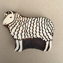  Indian Wooden Printing Block - Large Wavy Sheep